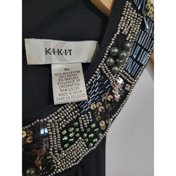 Kikit women's black embellished pullover blouse  - xl - Picture 4 of 8